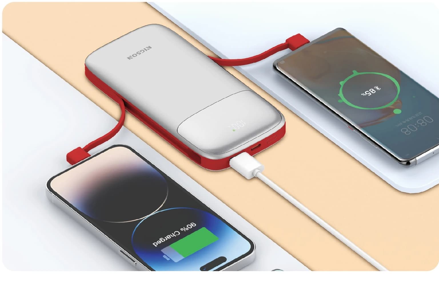 Built-in Fast Charging Cable Power Bank