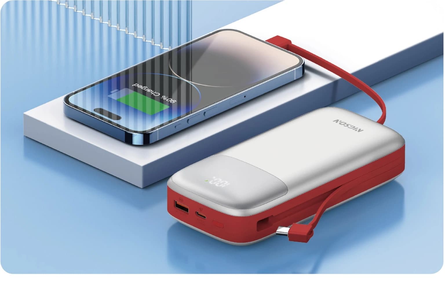 Built-in Fast Charging Cable Power Bank